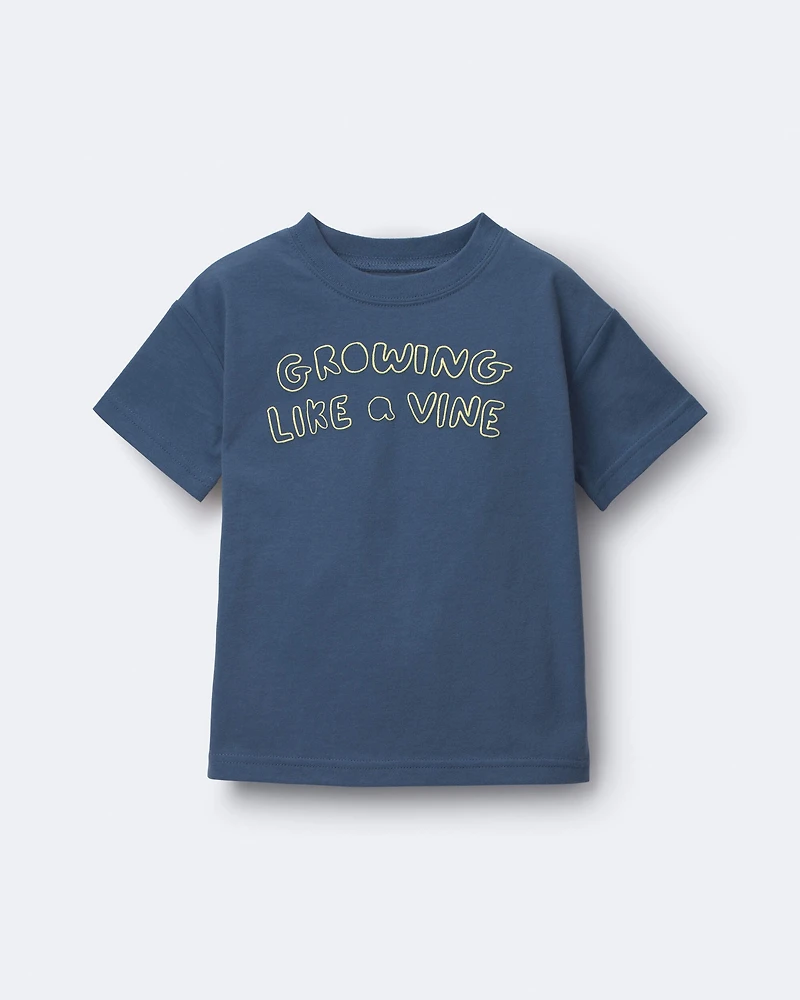 Toddler 'Growing Like a Vine' Relaxed Graphic Tee - Slate Blue