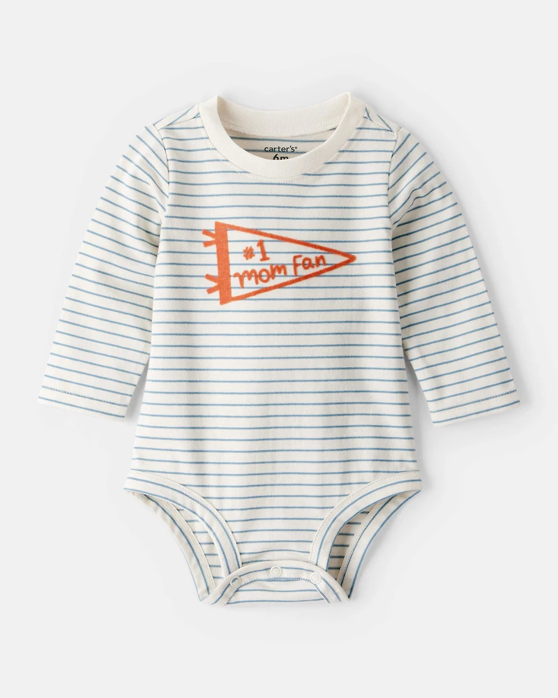 Baby Boy Mom Fan Long-Sleeve Graphic Bodysuit