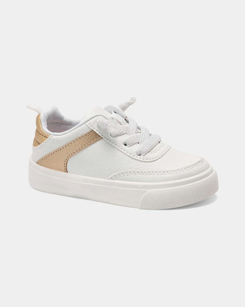 Toddler Girl Casual Sneakers - White/Gold