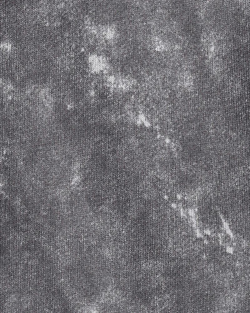 Boys Acid Wash Print French Terry Joggers - Grey