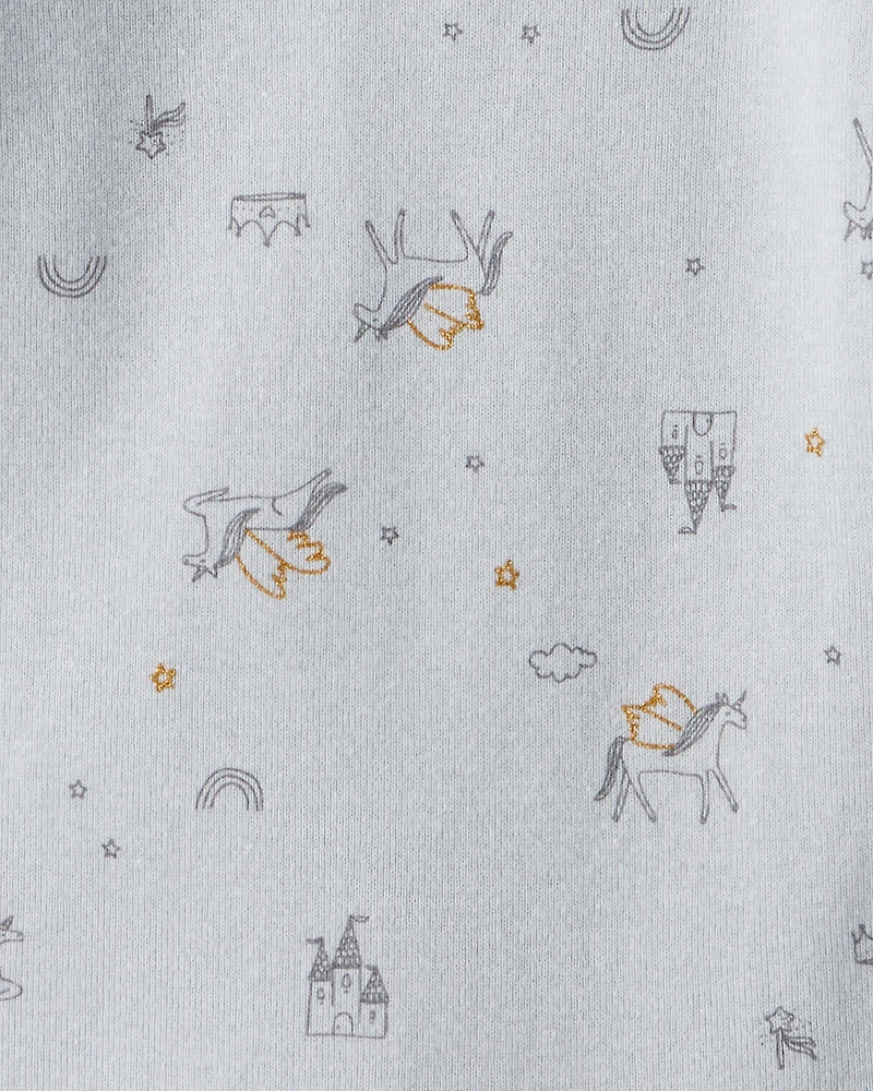 Baby Girl 4-Pack Unicorn, Heart, Star Print Long-Sleeve Multipack Bodysuits - Multi