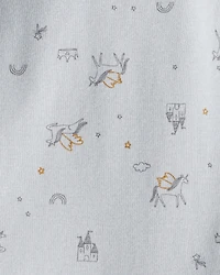 Baby Girl 4-Pack Unicorn, Heart, Star Print Long-Sleeve Multipack Bodysuits - Multi