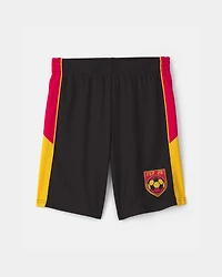 Kid Umbro Spain Mesh Soccer Shorts - Red/Yellow/Black