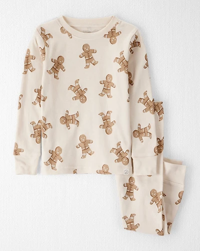 Toddler Organic Cotton Pajamas Set in Gingerbread Man Print