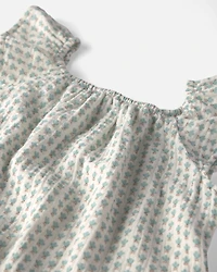 Girls 2-Piece Organic Cotton Gauze Top & Short Set in Floral