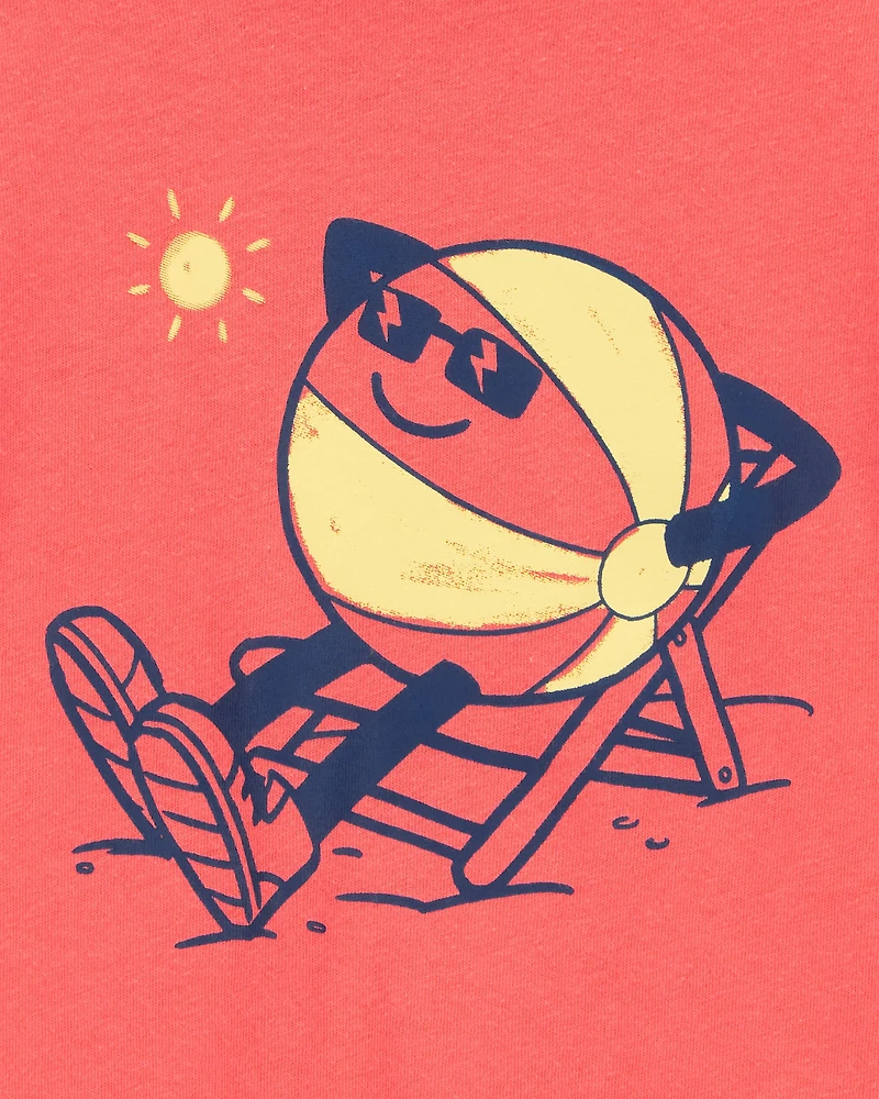 Toddler Boy Beachball Graphic Tee - Orange