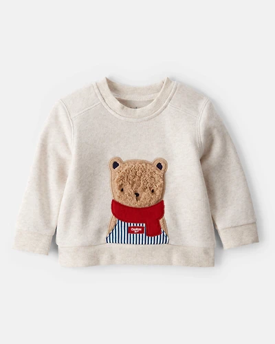 Baby 'Josh B'gosh' Bear Fleece Sweatshirt - Heather Cream