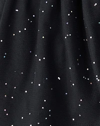 Toddler 2-Piece Halloween Cat Tee & Tulle Skirt Set - Black