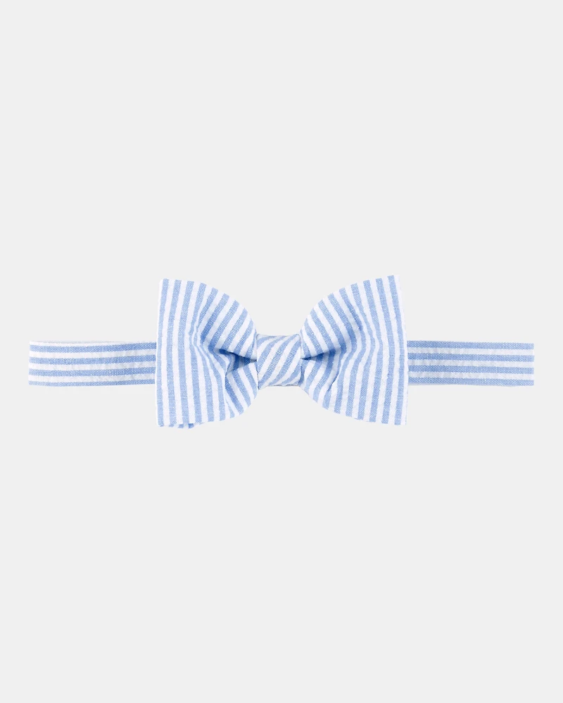Seersucker Bow Tie - Blue