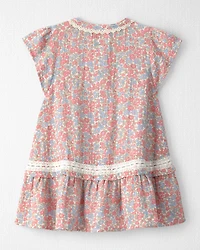 Toddler Girl Organic Cotton Gauze Dress in Meadow Mix Print