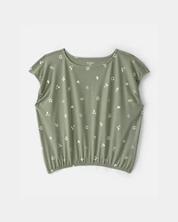 Girls Spring Icon Short-Sleeve Top - Olive