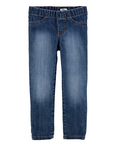 Baby Medium Blue Wash Elastic-Waist Jeggings