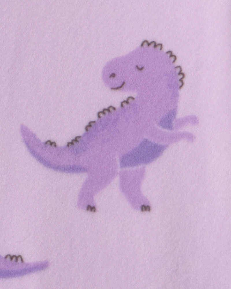 Baby Girl 1-Piece Dino 2-Way Zip DreamPlush Snug Fit Footed Pajama - Purple