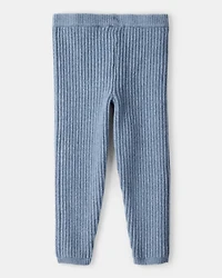 Toddler Girl Ribbed Sweater Knit Pants - Blue