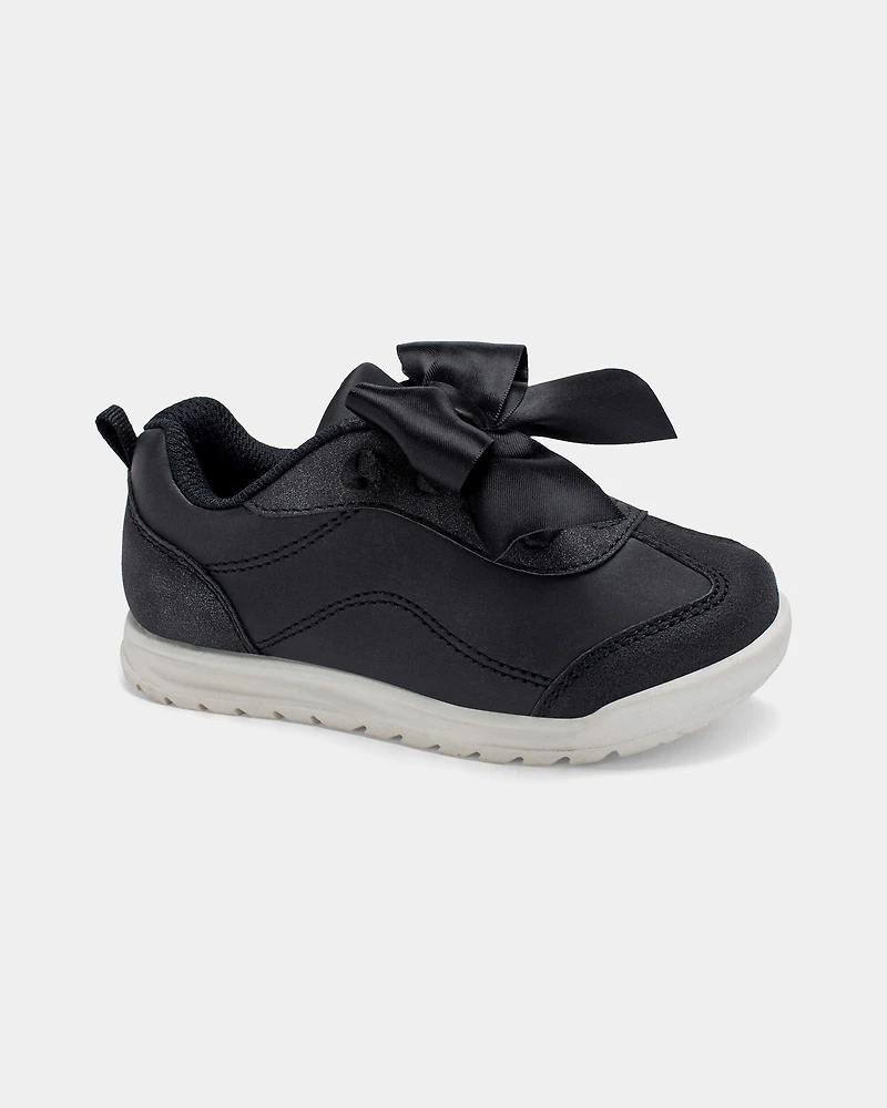 Toddler Girl Bow Slip-On Sneakers - Black