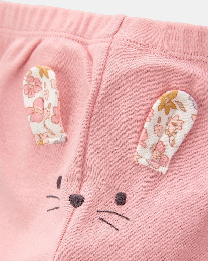 Baby Girl 3-Piece Floral Mouse Little Character Set® - Pink