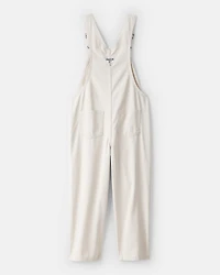 Girls Cotton Sleeveless Overalls - Cream