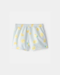 Toddler Boy Lemon Swim Trunks - Blue