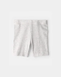 Toddler Girl Rib Bike Shorts - Grey