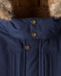 Baby Boy Hooded Heavyweight Winter Jacket - Navy