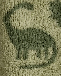 Toddler Boy Dinosaur Sherpa Zip-Up Jacket - Green