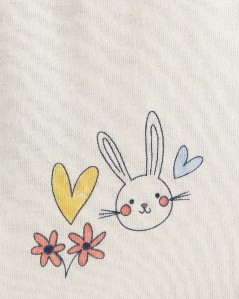 Baby Girl Easter Bunny Short-Sleeve Dress - Cream