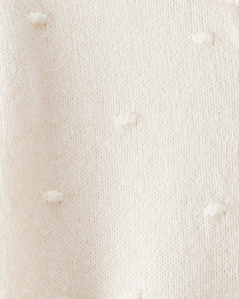 Baby Girl Cotton Long-Sleeve Jumpsuit - Ivory