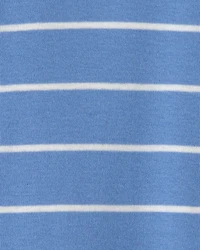 Baby Boy Construction Striped 100% Cotton Snug Fit 1-Piece Pajama Set - Blue