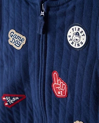 Baby 3-Piece Game Day Little Vest Set - Navy/Red