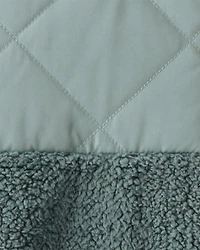 Boys Long-Sleeve Midweight Quilted Sherpa Jacket - Green