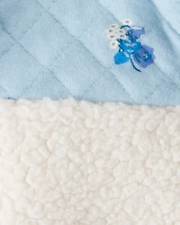 Baby Girl 3-Piece Floral Sherpa Long-Sleeve Bodysuit & Pant Set - Blue