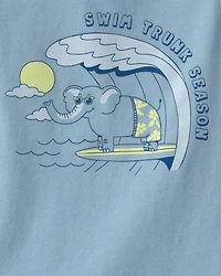 Baby Boy Elephant Graphic Tank - Blue
