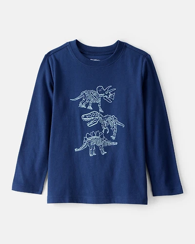 Toddler Boy Dinosaurs Long-Sleeve Graphic Tee - Navy