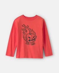Boys 'Keep It Ghoul' Pumpkin Halloween Long-Sleeve Graphic Tee - Orange
