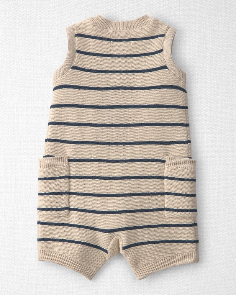 Baby Organic Cotton Knit Romper in Stripes