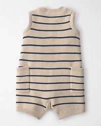 Baby Organic Cotton Knit Romper in Stripes