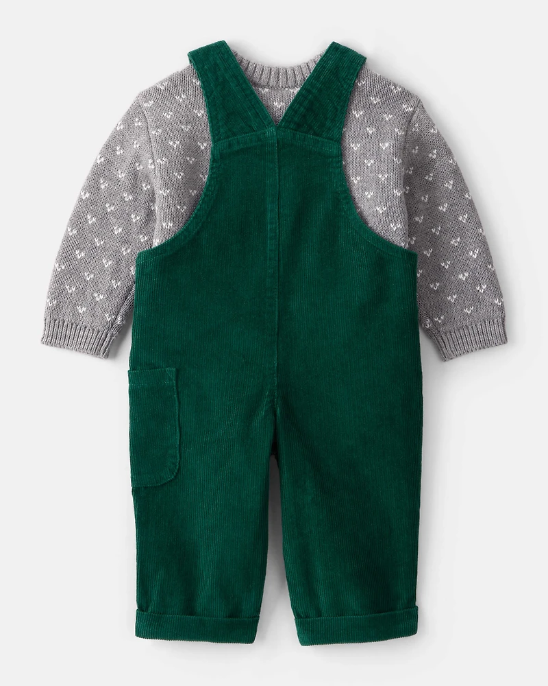 Baby Boy 2-Piece Sweater & Overall Set - Green