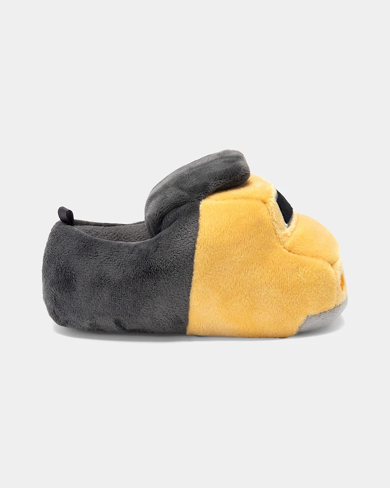 Toddler Boy Truck Slippers - Yellow/Grey