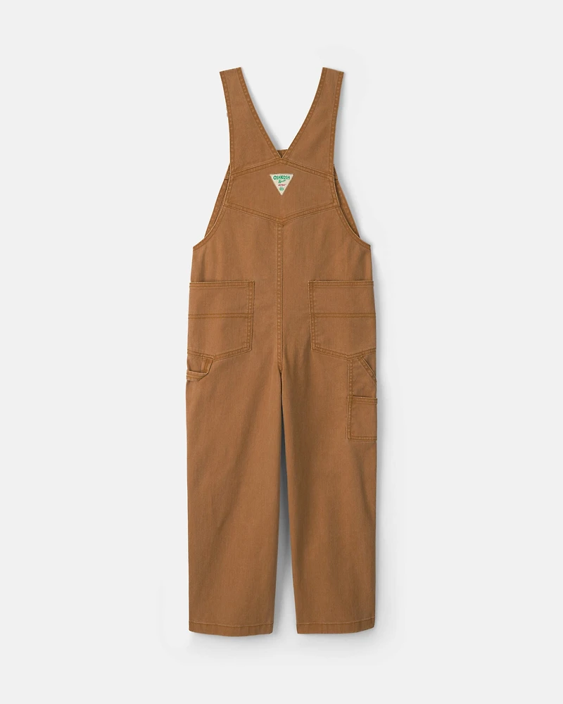 Boys Twill Overalls - Brown
