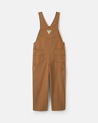 Boys Twill Overalls - Brown