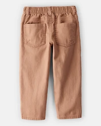 Toddler Boy  Tapered 100% Cotton Twill Pants - Tan
