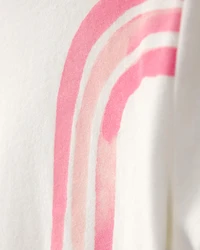 Girls Rainbow Graphic Tee - Ivory