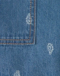 Girls Paisley Denim Shorts - Medium Wash