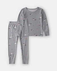 Toddler 2-Piece Halloween PurelySoft™ Snug Fit Pajama Set - Grey