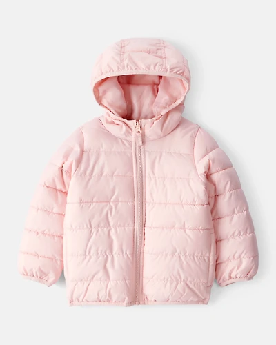 Toddler Packable Hooded Puffer Jacket - Pink