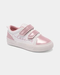 Toddler Girl 'Love' Casual Sneakers - Pink/White