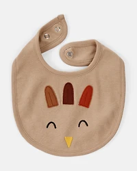 Baby Thanksgiving Turkey Cotton Bib - Brown