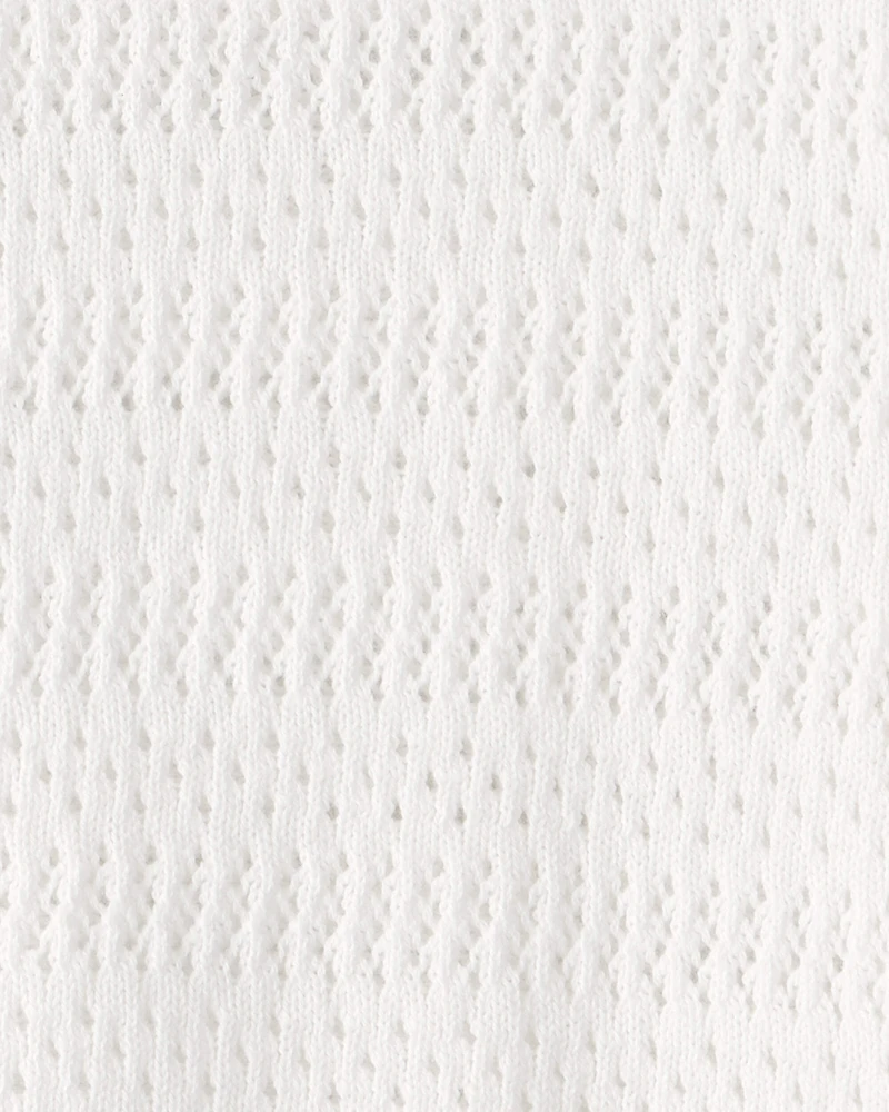 Toddler Girl Scalloped Sweater - Ivory