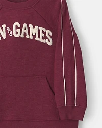 Toddler Boy 'Fun & Games' Pullover Sweatshirt - Burgundy