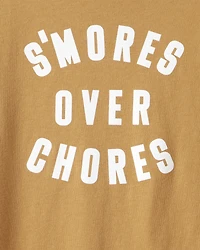 Boys Smores Long-Sleeve Graphic Tee - Brown